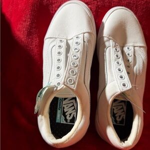 Vans Women's Cream Slip-On Sneakers